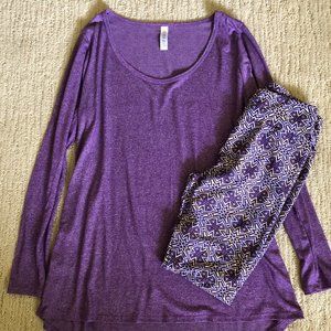 Lularoe lynnae and OS leggings outfit